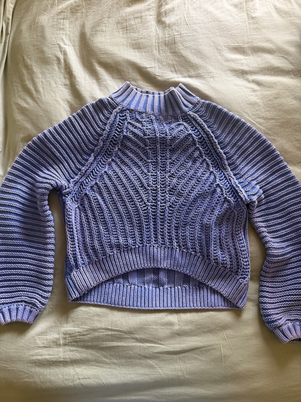 Free people Lilac Cable Knit Cropped Sweater - Women